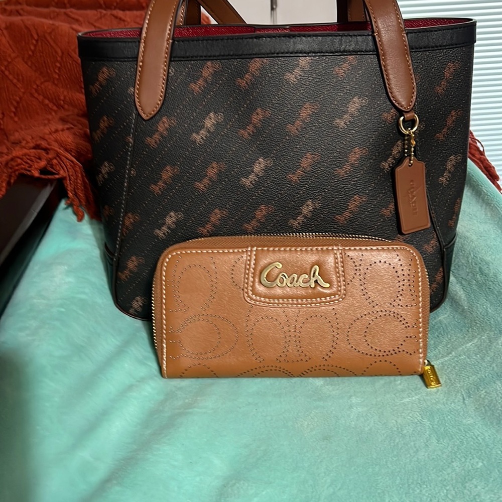 Coach handbag and wallet set